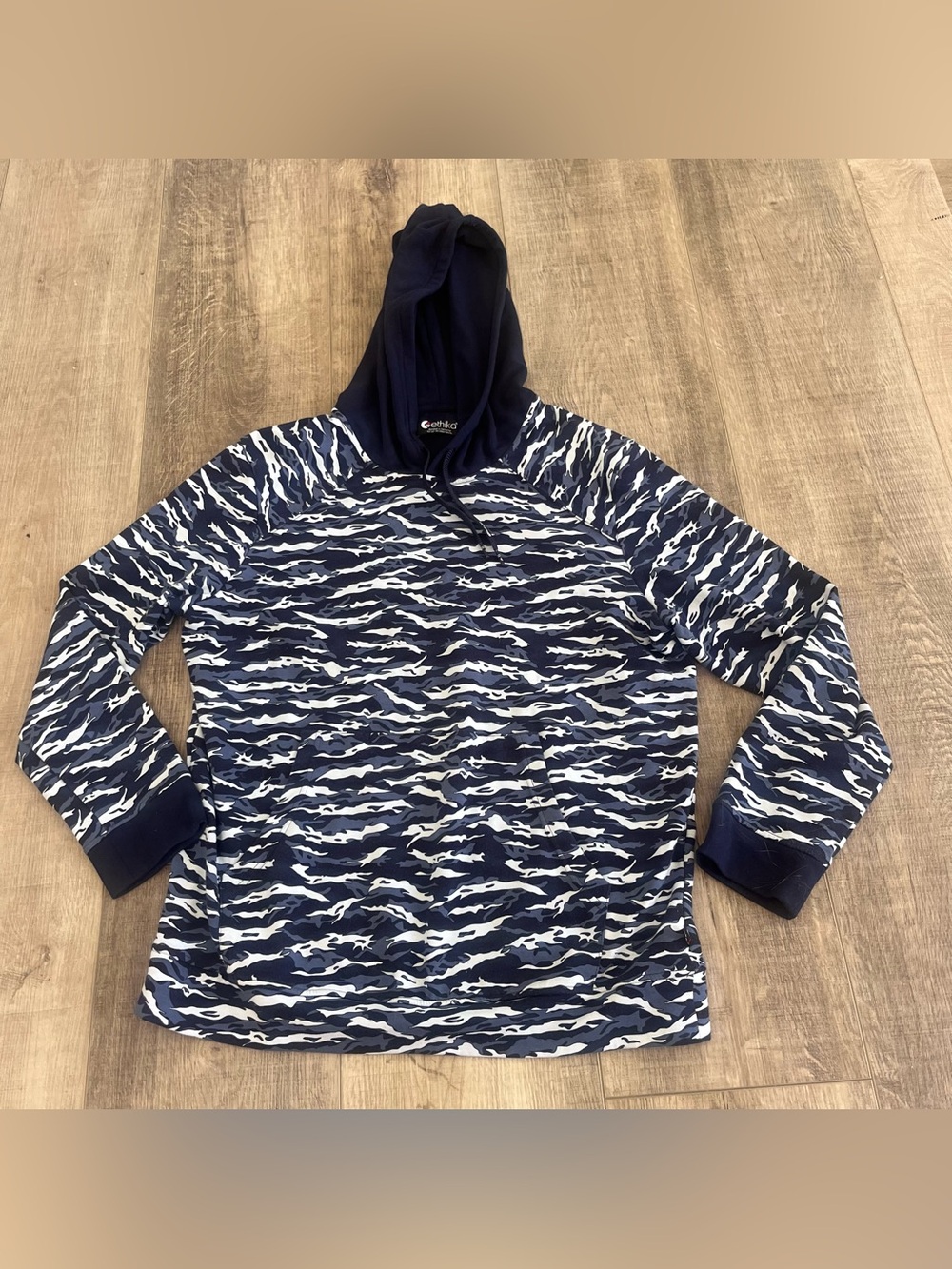 Ethika NWOT Hoodie Sweatshirt Mens XL Tiger Pop Abstract Camo Navy White NEW